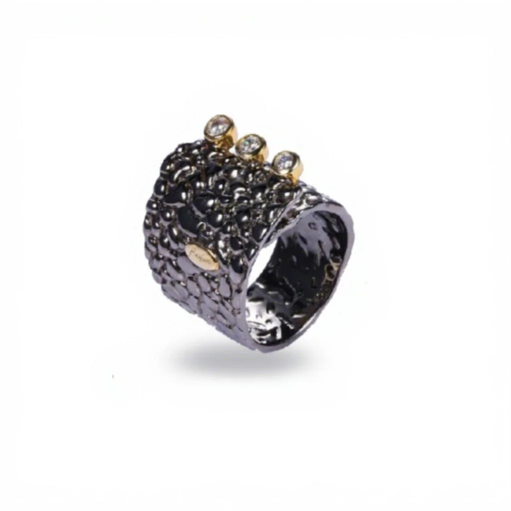 Fancy Black Ring 925 Sterling Silver Ring Jewelry for Party