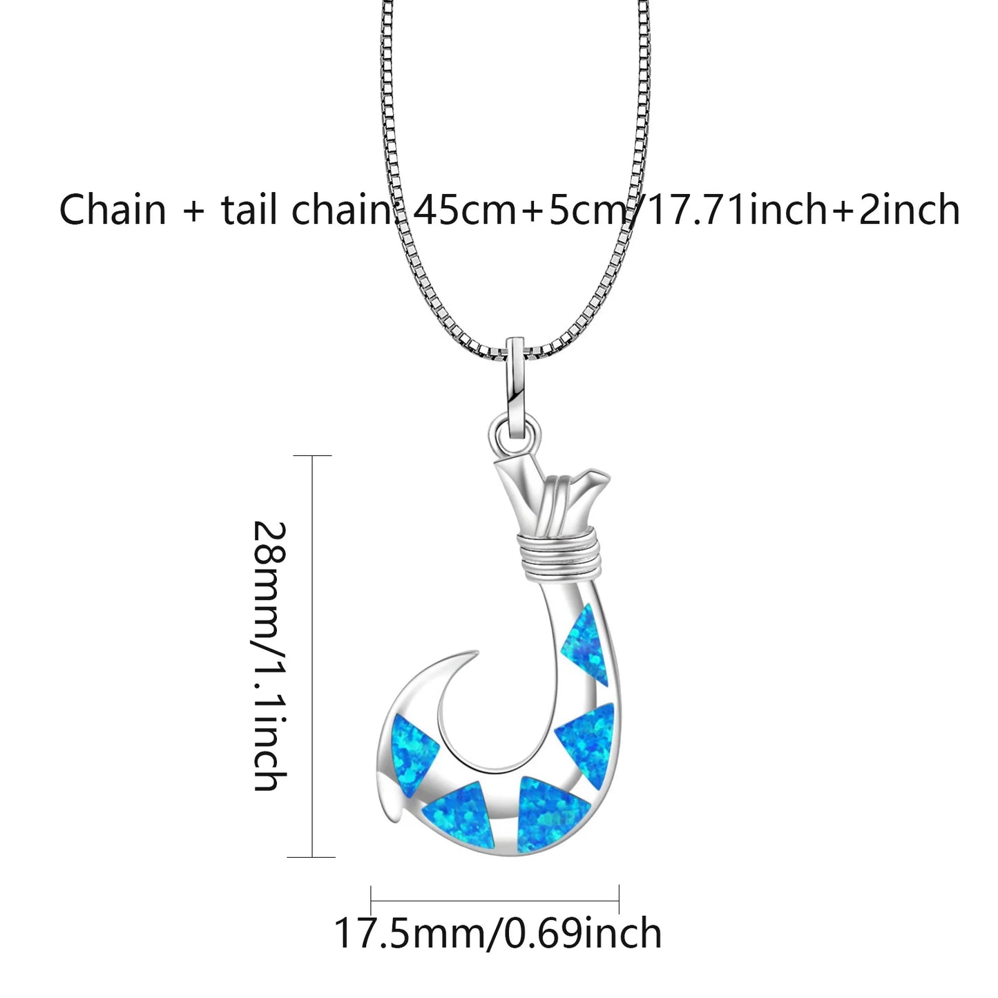 Chic Coastal Hook Necklace Aobao Decorative Inlaid Pendant Fashion Jewelry