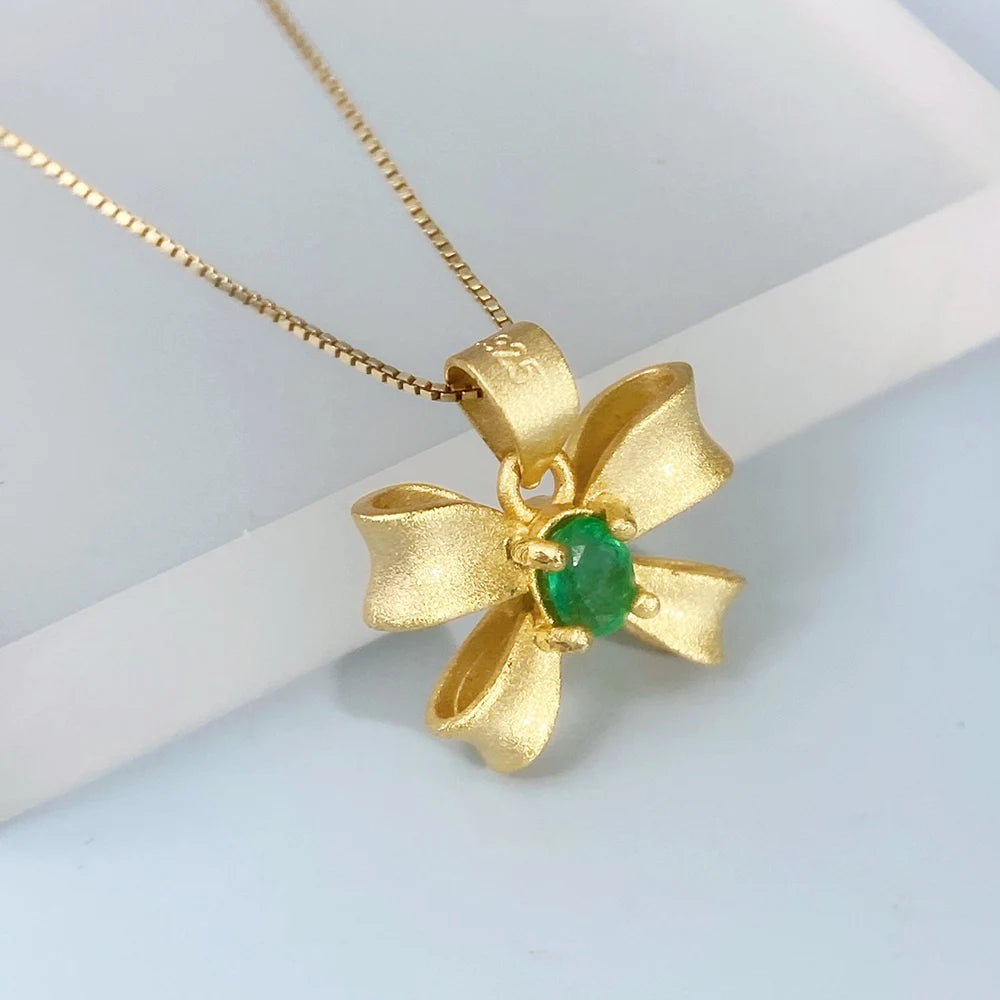 Gioiellieri Oval Cut Emerald Pendant with 925 Sterling Silver for Women Natural Green Gemstone May Birthstone Fine Jewelry Anniversary Gifts