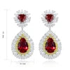 Gemfiori Anster Luxury Ruby Necklace Delicate Stone Fashion Jewelry Necklaces for Women Earrings Jewelry