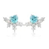 Gemfiori Anster High Quality S925 Lab Grown Paraiba Earring Stud Dainty Gemstone Stud Earrings for Women Daily Wear Gift