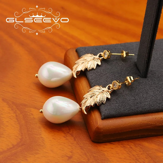 Leaves Natural Shell Earrings Original Design Korean Fashion Luxury Elegant Wedding Jewelry 2026 New in