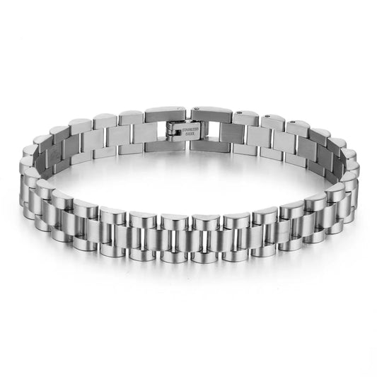 VIKING Adjustable Watch-Strap Chain Bracelet – Silver Stainless Steel