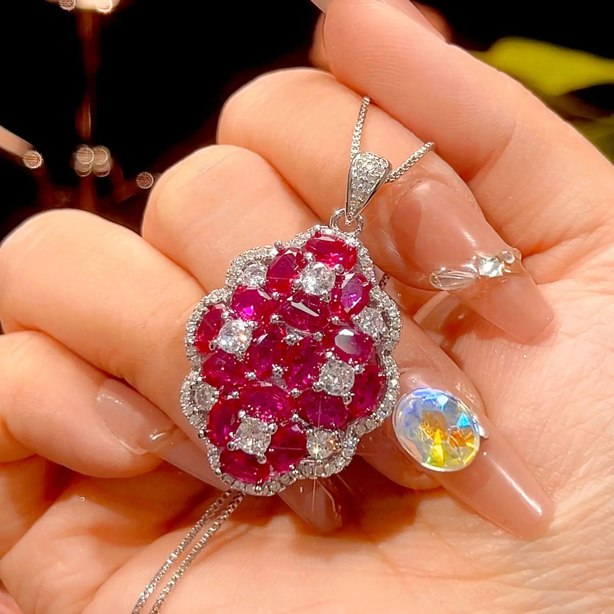 REDheart Fashion Trendy Copper Inlaid Zircon Plated 18K Gold Micro Inlaid Flower Design Luxury Women's Jewelry Set Third Party