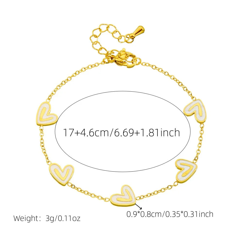 Hot Sell Fashion Stainless Steel Heart Necklace Earrings and Bracelet Set Women Luxury Gold Jewelry Set