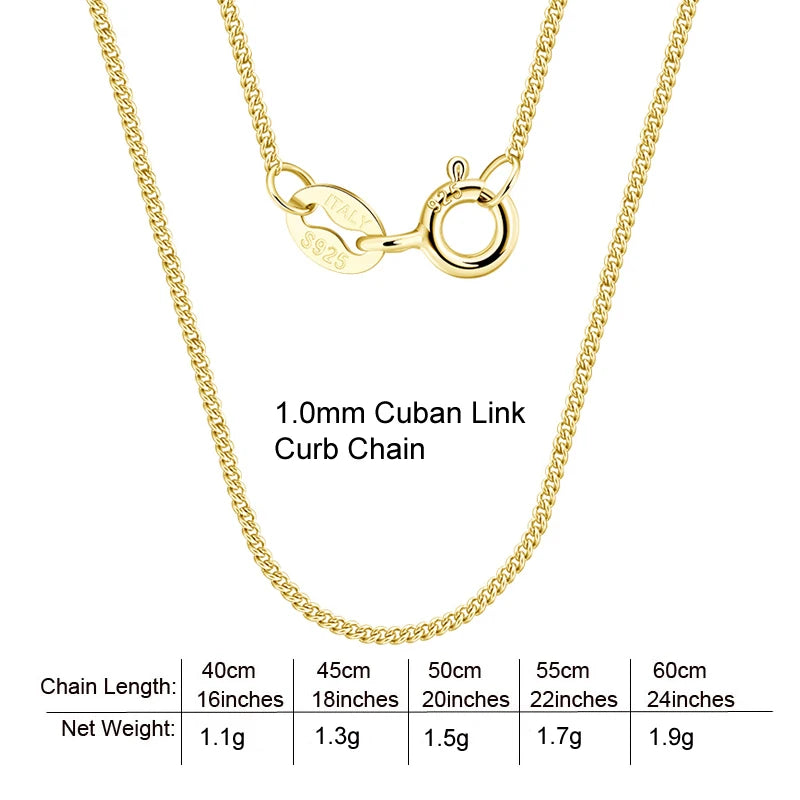 BSC-20 RINNTIN Wholesale 925 Sterling Silver Chains Gold Vermeil Jewelry