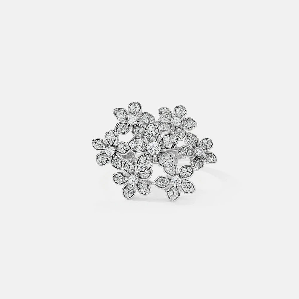 MuShan Jewelry Factory S925 Sterling Silver Ring High End Women Electroplated Gold High Carbon Diamond Jewelry