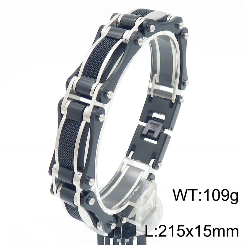 KALEN Stainless Steel Jewelry Fashion Bracelets Bike Chain Links Bracelet Homme for Men
