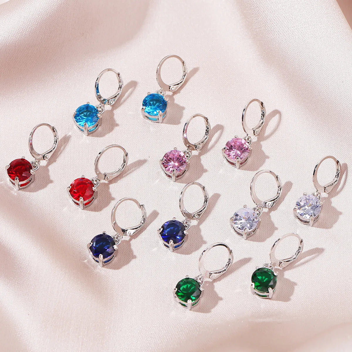 S&S Stainless Steel Zircon Hoop Drop Earrings — S&S Collection