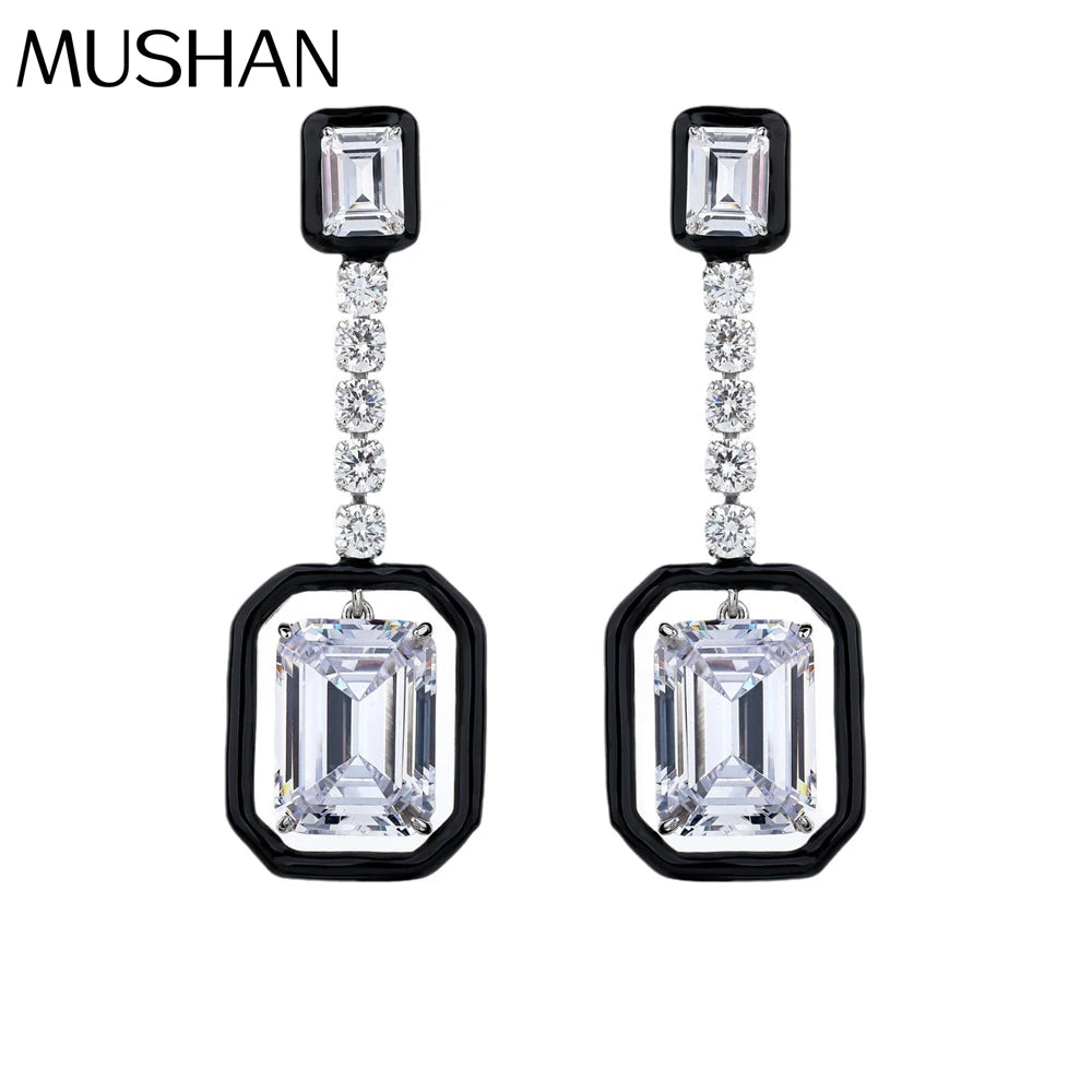 MUSHAN Jewelry Factory Pure Silver Stud Earrings With Gold Plating and High Carbon Diamonds Inlaid Are Cross Border Bestsellers