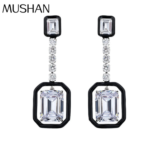 MUSHAN Jewelry Factory Pure Silver Stud Earrings With Gold Plating and High Carbon Diamonds Inlaid Are Cross Border Bestsellers