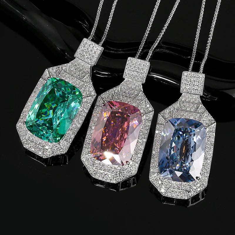 REDheart Inlaid Zircon Copper Gold-Plated Flower Design Perfume Pendant Fashion Simulation Color Treasure Luxury Atmosphere Wedding Party