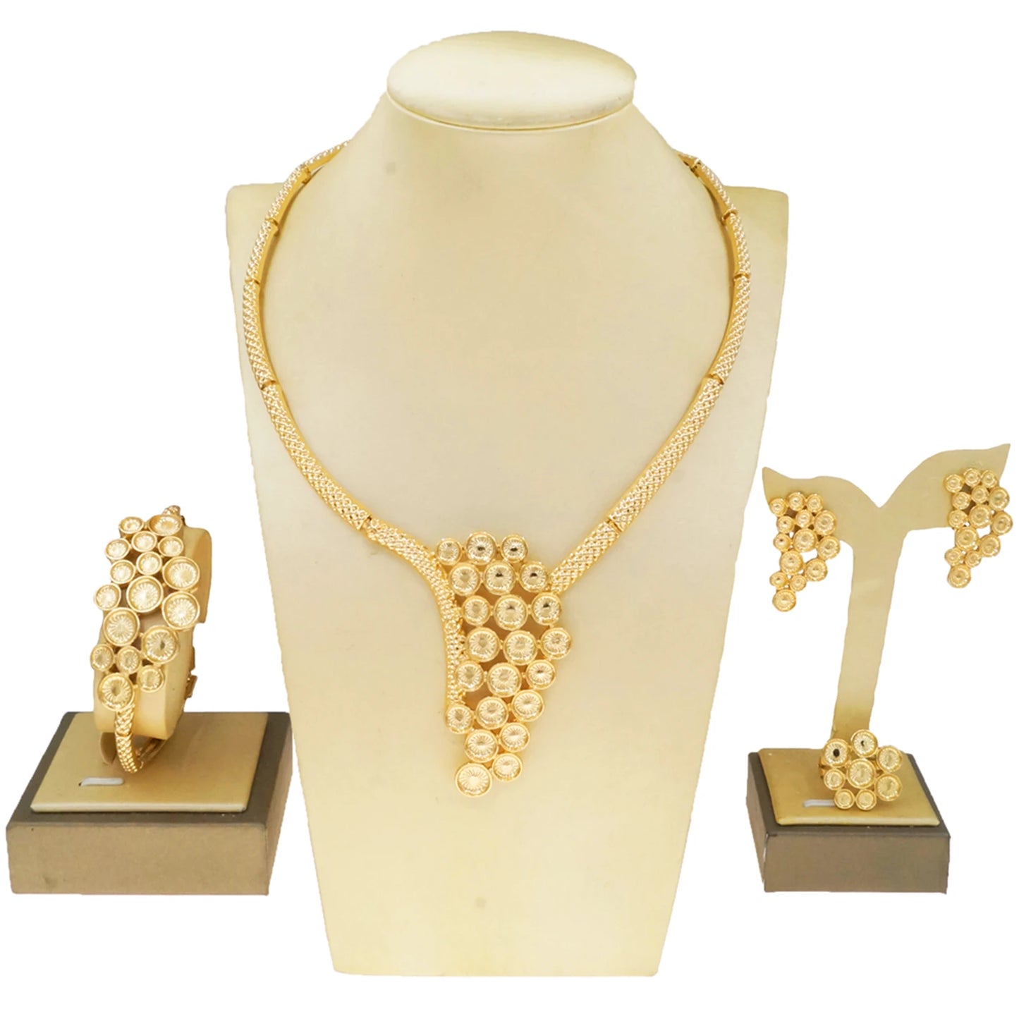 Zhuerrui Available Pendant Gold Jewelry Sets Favors Silver Bead Necklace Jewelry Set Fashionable Women's Accessories HC23185