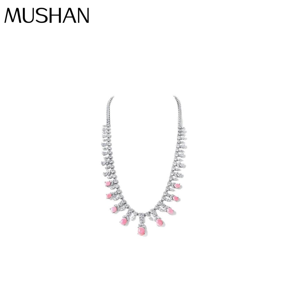 MUSHAN Jewelry Factory S925 Pure Silver Light Luxury Jewelry Women High End Electroplated Gold High Carbon Diamond Bestseller