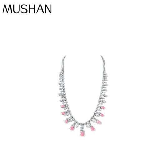 MUSHAN Jewelry Factory S925 Pure Silver Light Luxury Jewelry Women High End Electroplated Gold High Carbon Diamond Bestseller