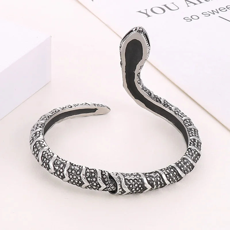 KALEN Unisex Fashion  Stainless Steel Snake Cuff Bangle Bracelet With Spring Clasp