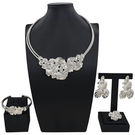 Zhuerrui Italiano Gold Designs Women Jewellery Set Party Fine Costume Jewelry Set Luxury Big Necklace Jewellery Sets X0007930