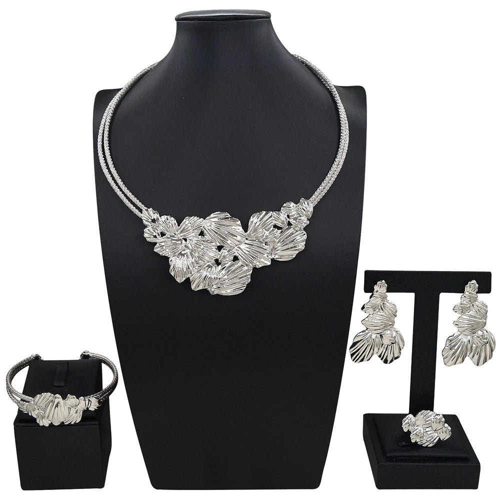 Zhuerrui Italiano Gold Designs Women Jewellery Set Party Fine Costume Jewelry Set Luxury Big Necklace Jewellery Sets X0007930