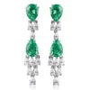 Gemfiori Anster High Quality S925 Lab Grown Emerald Earring Stud Dainty Gemstone Stud Earrings for Women Daily Wear Gift