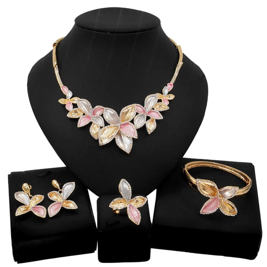 Zhuerrui Ethiopia Italian Gold Design Jewelry Sets Hat Shape Chain Collar Jewelry Set Woman Wedding Party Bridal Jewelry