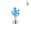 ASTM F136 Titanium 16G Internal Thread Zircon Inlay Labret Flat Back Lobe Helix Tragus Moon Cross Earrings Piercing Jewelry