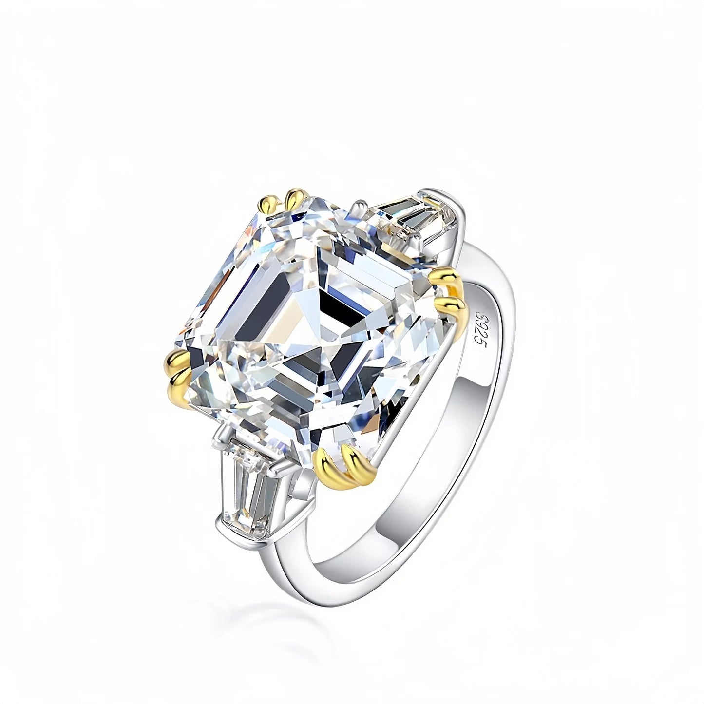MUSHAN 925 Sterling Silver Platinum Plated Luxury Wedding Ring Band Women Square 7ct High Carbon Diamond Party Rings Fine