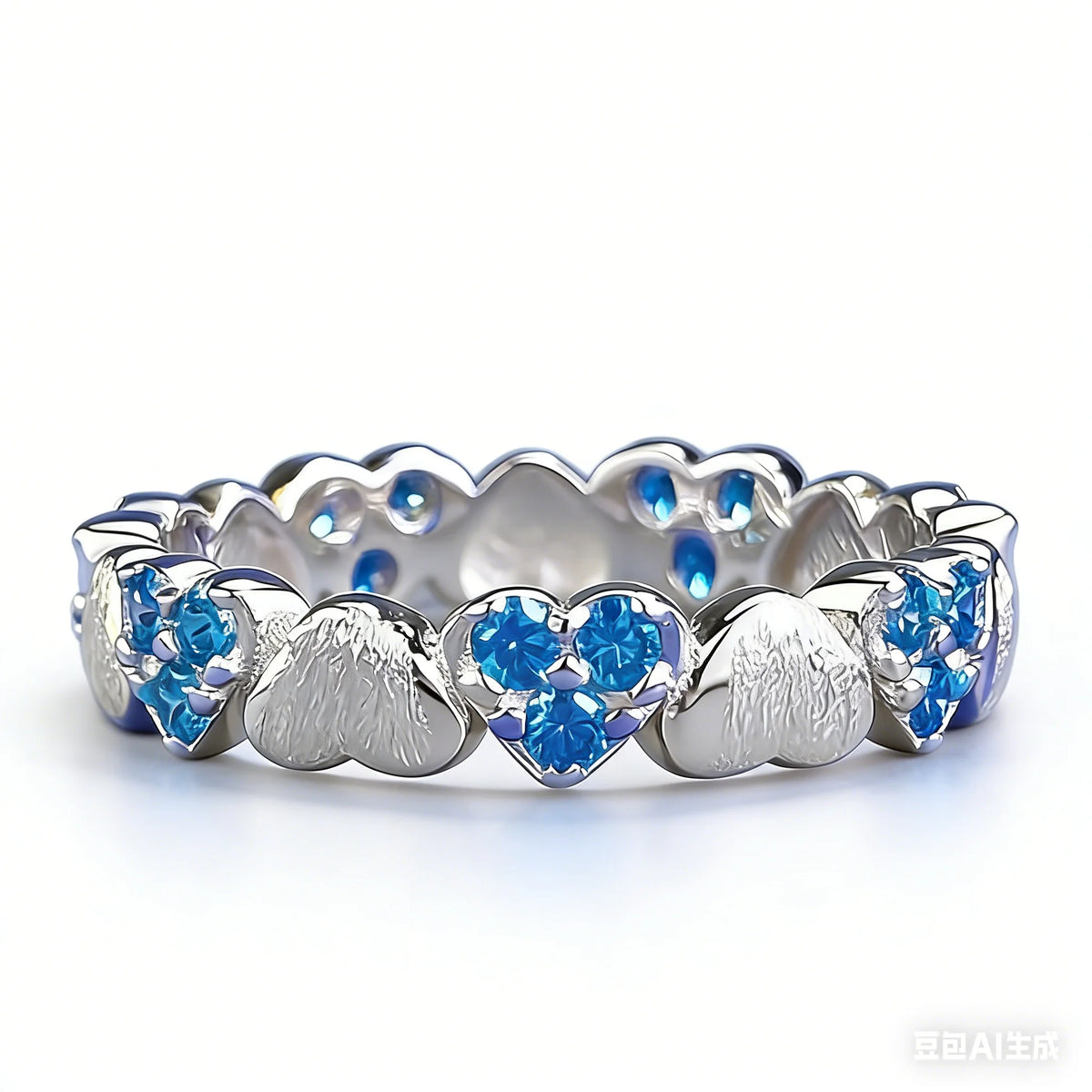Waterproof Women 925 Sterling Silver Aquamarine 5A 8A Cubic Zirconia Ring Wedding Anniversary Rings Custom Jewelry Supplies