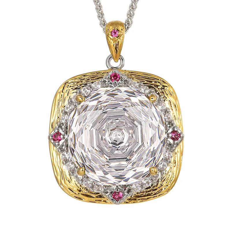 REDheart Fashion Trendy Flower Design Zircon Brilliant Cut 18K Gold Plated Women's Retro Suit Accessories Copper Set Brushed Road Opening