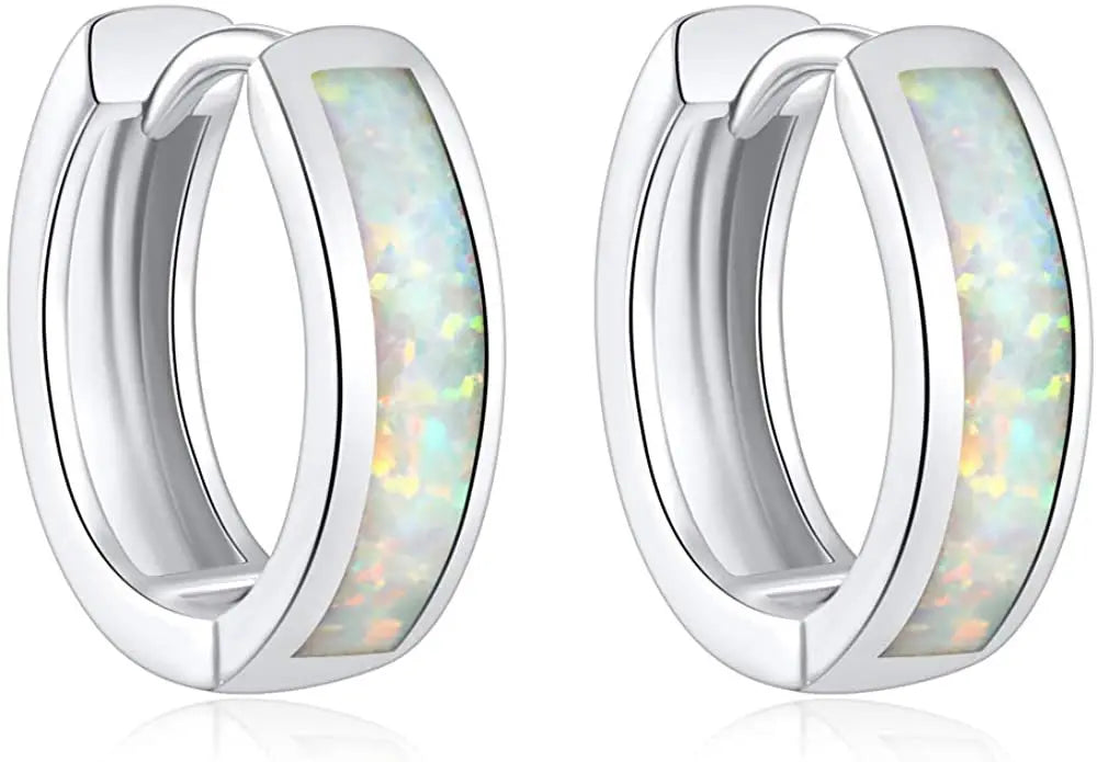 Australian Style Luxury Small Opal Stud Earrings in Silver Plated Brass for Girls with Small Ears Gift