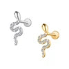 S&S ASTM F136 Titanium Labret Stud | Zircon | 83 Designs | Titanium & Gold