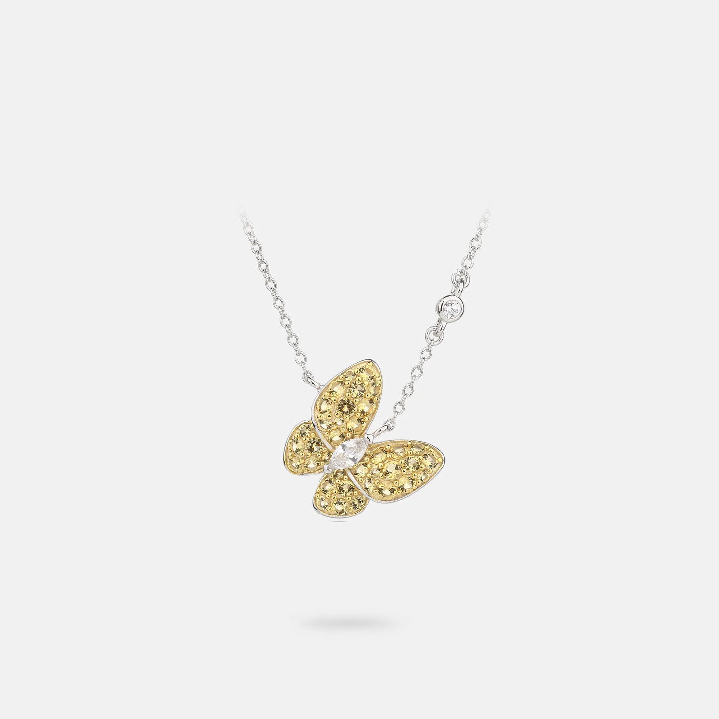 MUSHAN Jewelry Factory S925 Sterling Silver Butterfly Necklace for Women Electroplated Gold High Carbon Diamond Jewelry