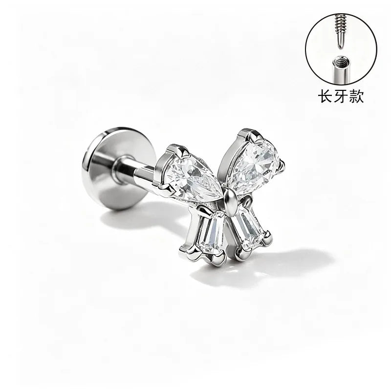 S&S ASTM F136 Titanium Zircon Helix Cartilage Stud | Gold | 31 Designs