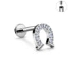 Wholesale G23 ASTM F136 Implant Grade Titanium Internal Thread Labret Ear Stud Zircon Helix Tragus Lip Body Piercing Jewelry