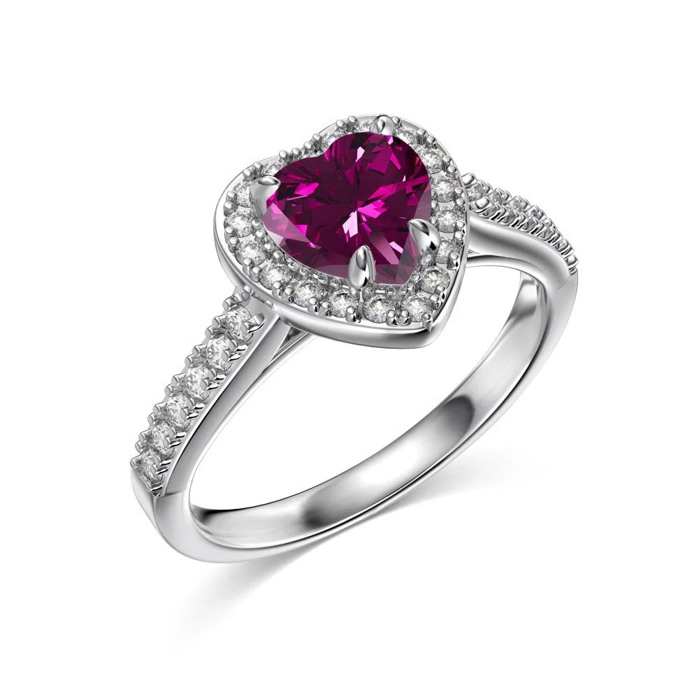 Gemfiori Bestseller S925 Sterling Silver Electroplated Natural Stone Personality Ring Womens Twelve Zodiac Series Wedding Heart Proposal