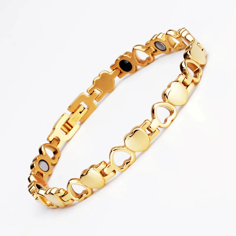 REBEL FASHIONISTA Stainless Steel Jewelry Titanium Steel Bracelet Hand Decoration love Magnet Health Bracelet