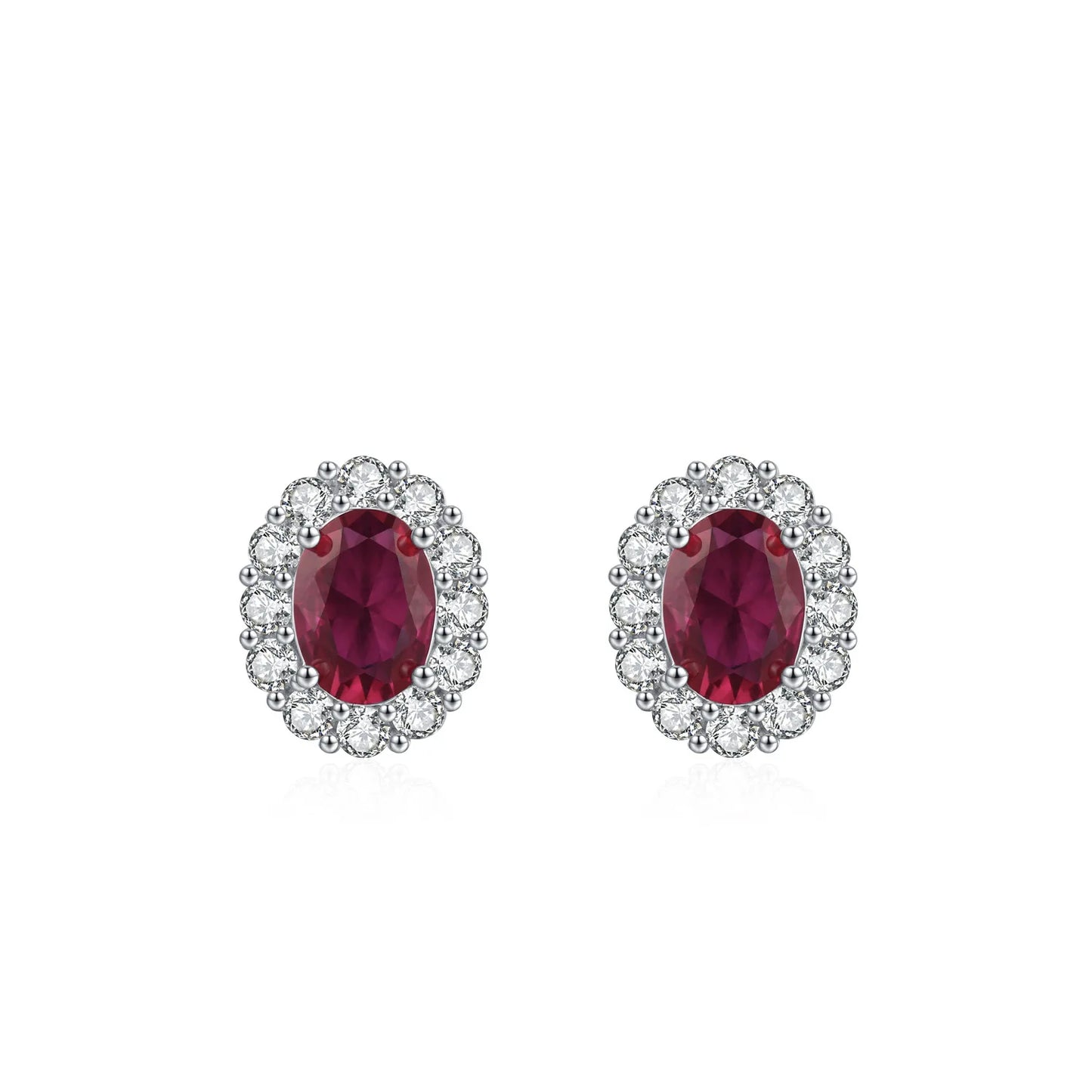 925 Sterling Silver Luxury Red Earring Necklace Fashion Pigeon Egg Diamond Jewelry Set Gift Set