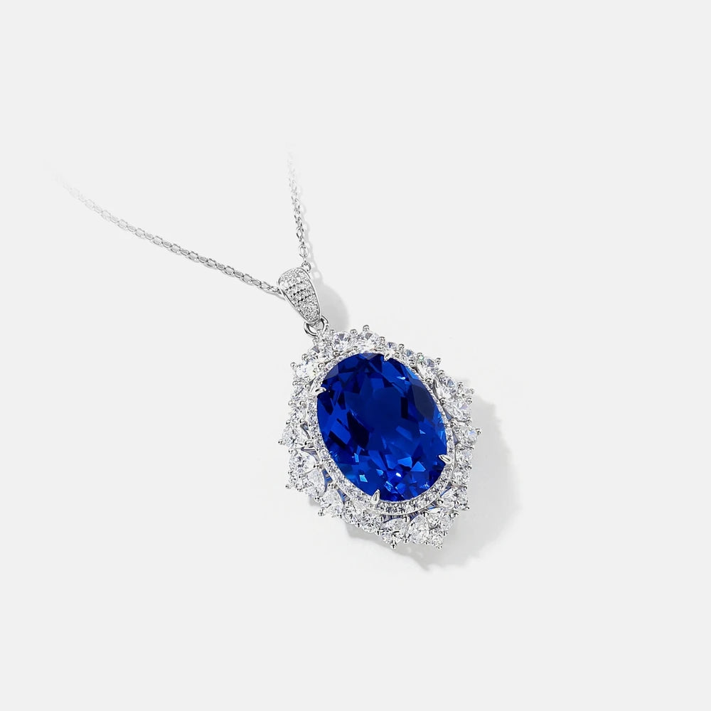 MUSHAN Women's S925 Sterling Silver Pendant Necklace Electroplated White Gold Luxury High-End Wedding Anniversary Parties