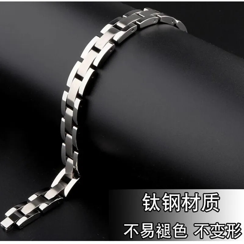 Classic Titanium Germanium Steel Women's Men's Magnetic Fashion Jewelry Bracelet