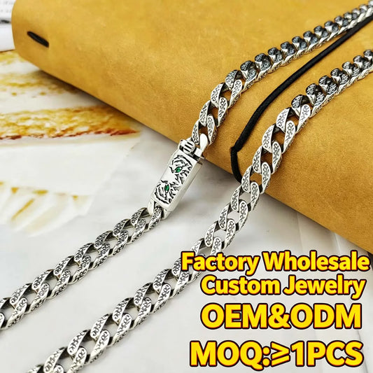 ArtistA Tiger Vintage Necklace in 925 Sterling Silver