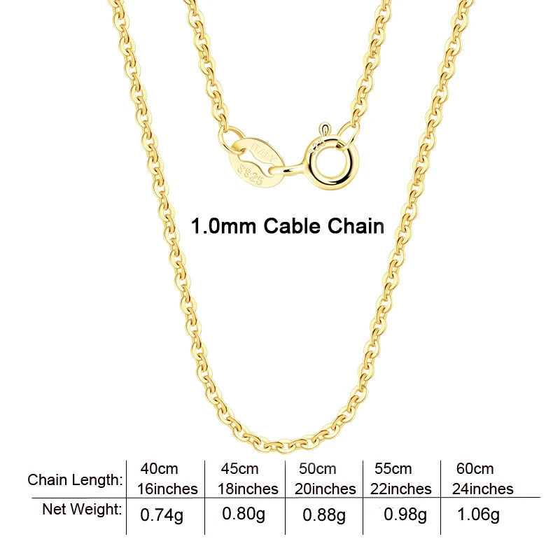 BSC-20 RINNTIN Wholesale 925 Sterling Silver Chains Gold Vermeil Jewelry