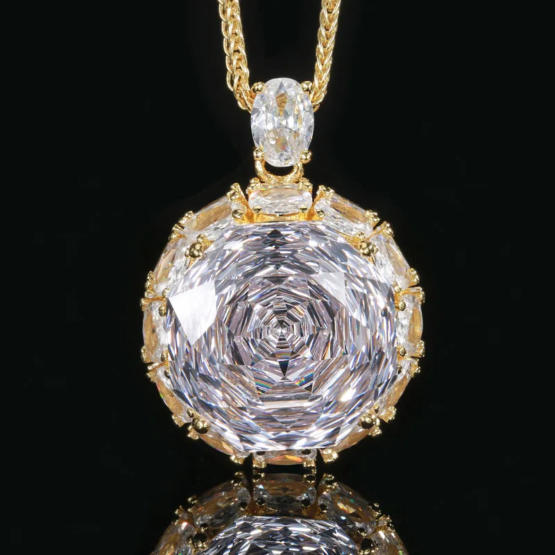 S&S Luxury Ladies' Rose Pendant Ring Shining Zircon O-Chain Rose Red Purple Silver Bridal Party Jewelry Set