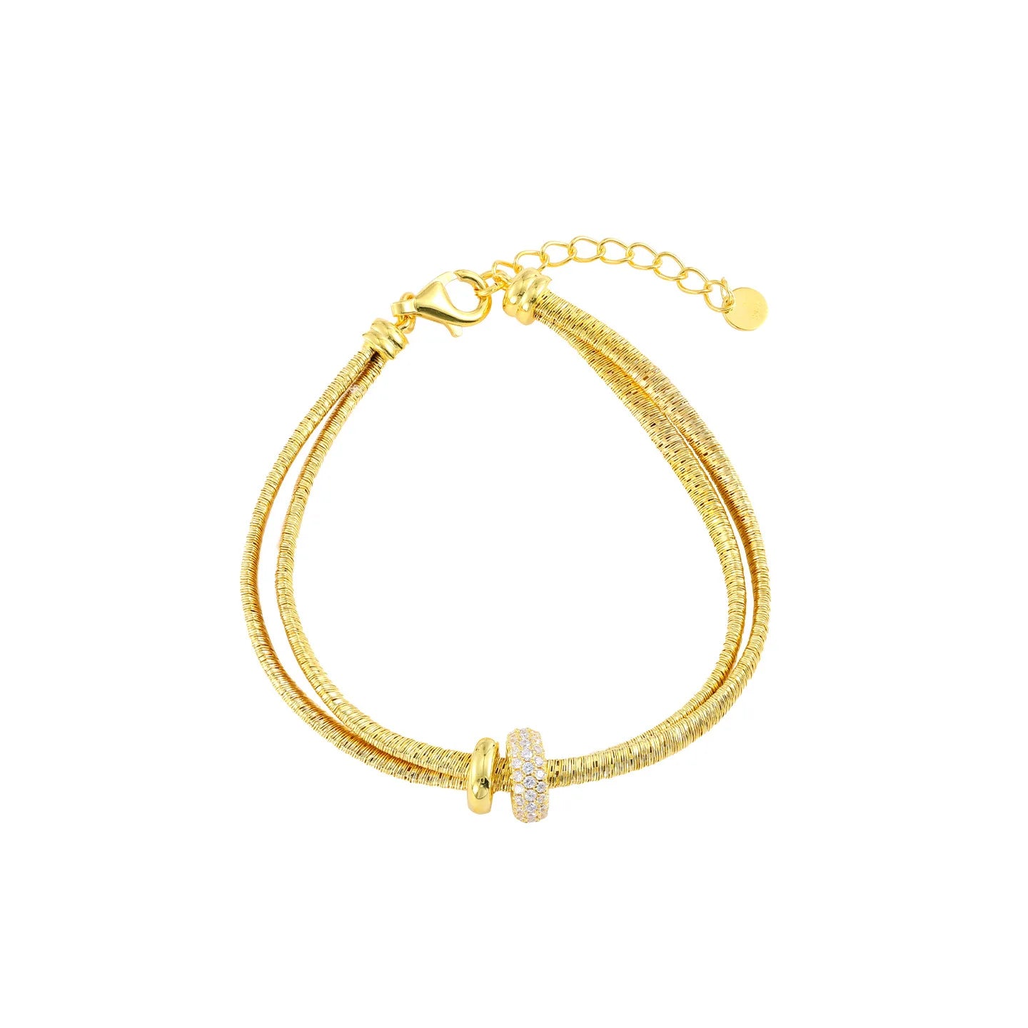 MuShan Jewelry Factory  Italian Silk-style Gold-plated Light Luxury Full Diamond Running Ring Bracelet