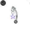S&S Titanium Zircon Internally Threaded Eyebrow Stud | Multi-Shape & Colour