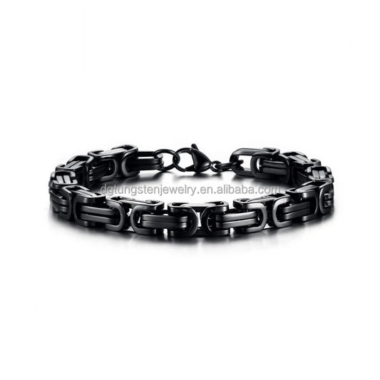 Heavy Chain Stainless Steel Byzantine Bracelet for Men 6mm Jewelry for Parties