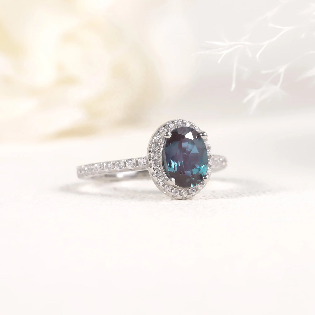 ArtistA KH082 Abiding Manufacturer Custom Color Change Alexandrite Gemstone 925 Sterling Silver Wedding Rings