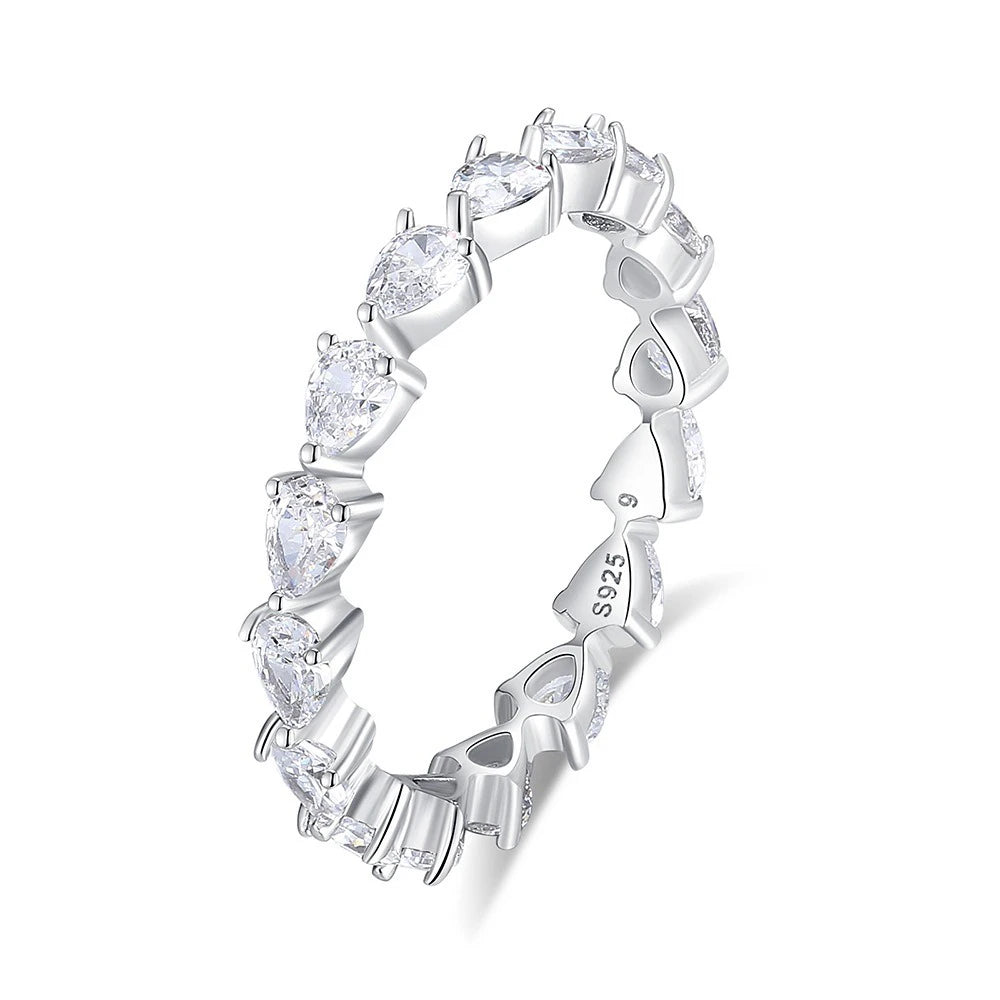 Wholesale Bulk Women 925 Sterling Silver Zirconia Moissanite Wedding Band Engagement Rings Fine Jewelry OEM ODM Manufacturer