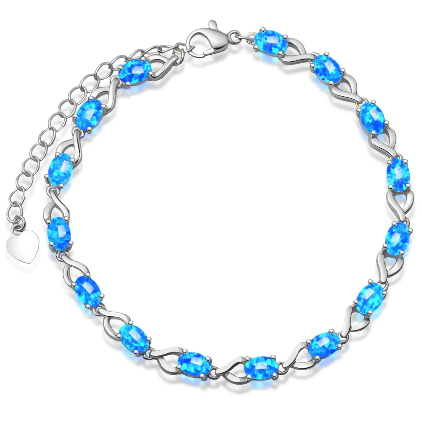 New Arrival Geometric Brass Silver Plated Christian Opal Women's Trendy Bracelet Bulk for Daily Wear
