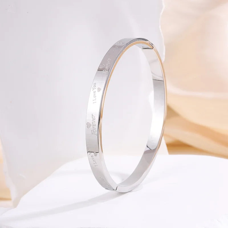 REBEL Stainless Inoxydable Stainless Steel 18K Gold Plated Roman Women Fashion Jewelry Bracelets Bangles