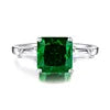 High Quality Fine Jewelry 925 Sterling Silver Green Zircon Ring for Women Gifts Emerald Luxury Women's Green Stone Ring Jewelry