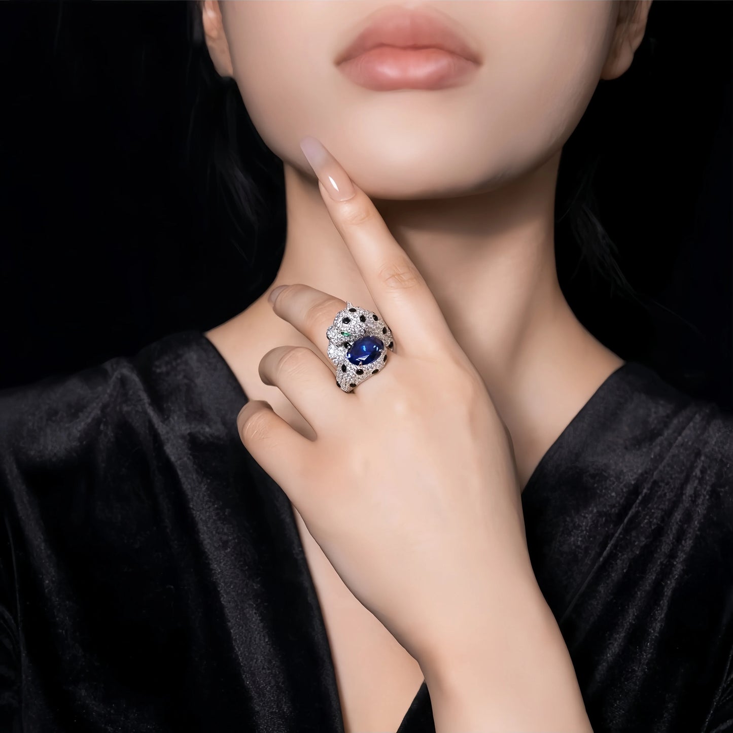 MUSHAN Women Luxury Designer Leopard Cluster Ring 925 Sterling Silver CMA Certified High Carbon Diamond Wedding Party Rings